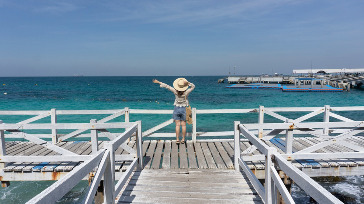 A Woman Enjoys The Viewpoint